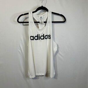 Woman’s Adidas workout tank with open back. Black and white. Size M. New conditi